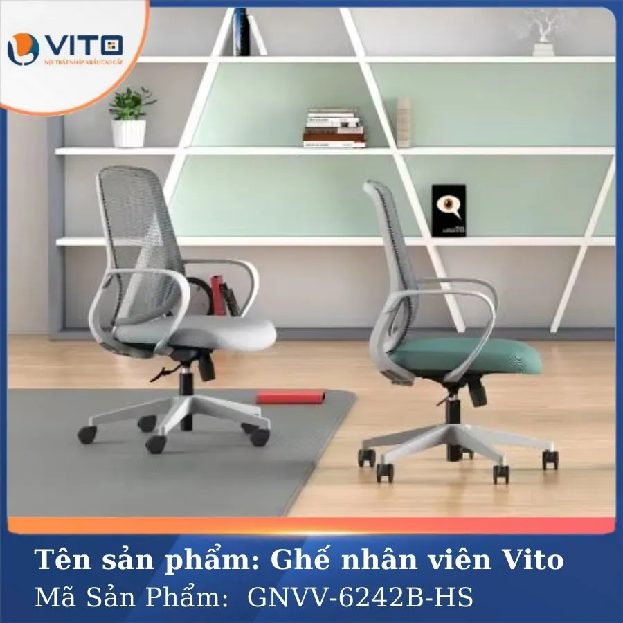 GHẾ NHÂN VIÊN VITO GNVV-6242B-HS 7 Ghế nhân viên Vito GNVV-6242B-HS - Ảnh 7