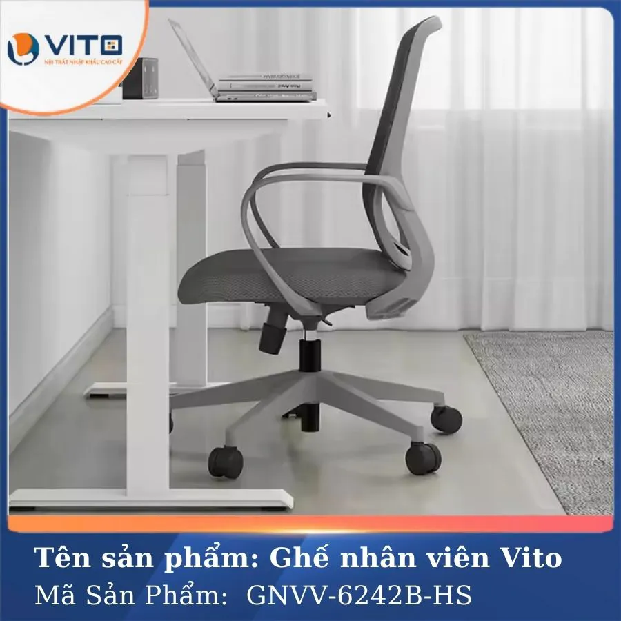 GHẾ NHÂN VIÊN VITO GNVV-6242B-HS 5 Ghế nhân viên Vito GNVV-6242B-HS - Ảnh 5