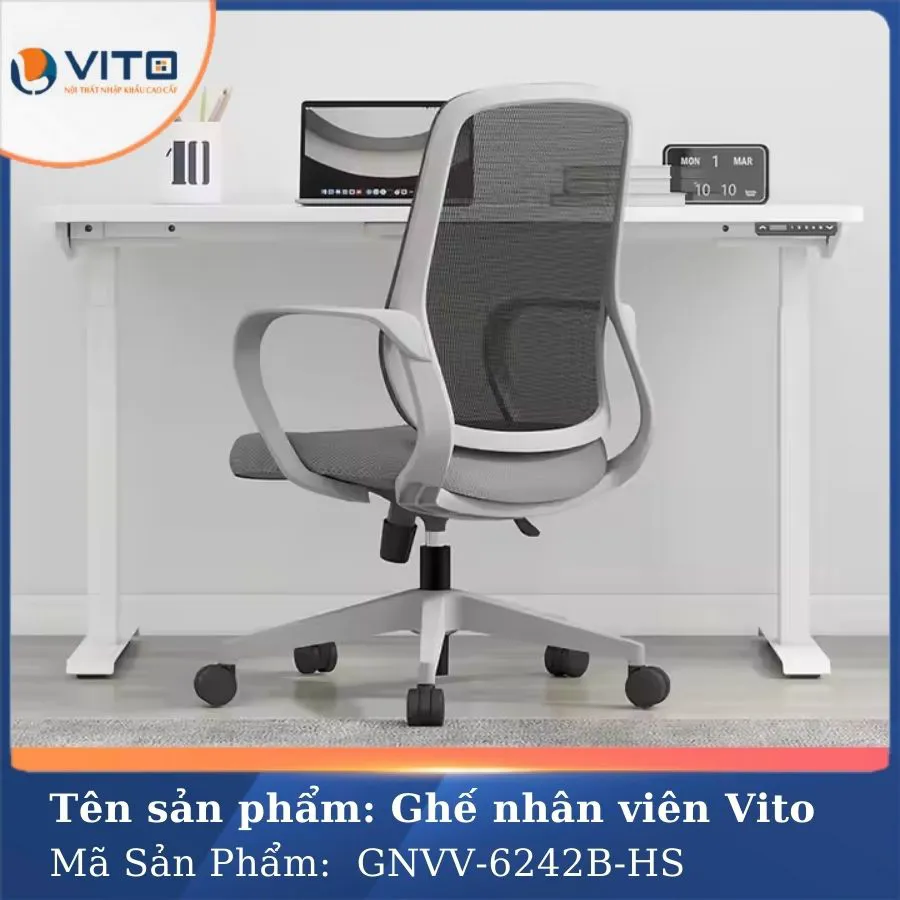 GHẾ NHÂN VIÊN VITO GNVV-6242B-HS 4 Ghế nhân viên Vito GNVV-6242B-HS - Ảnh 4