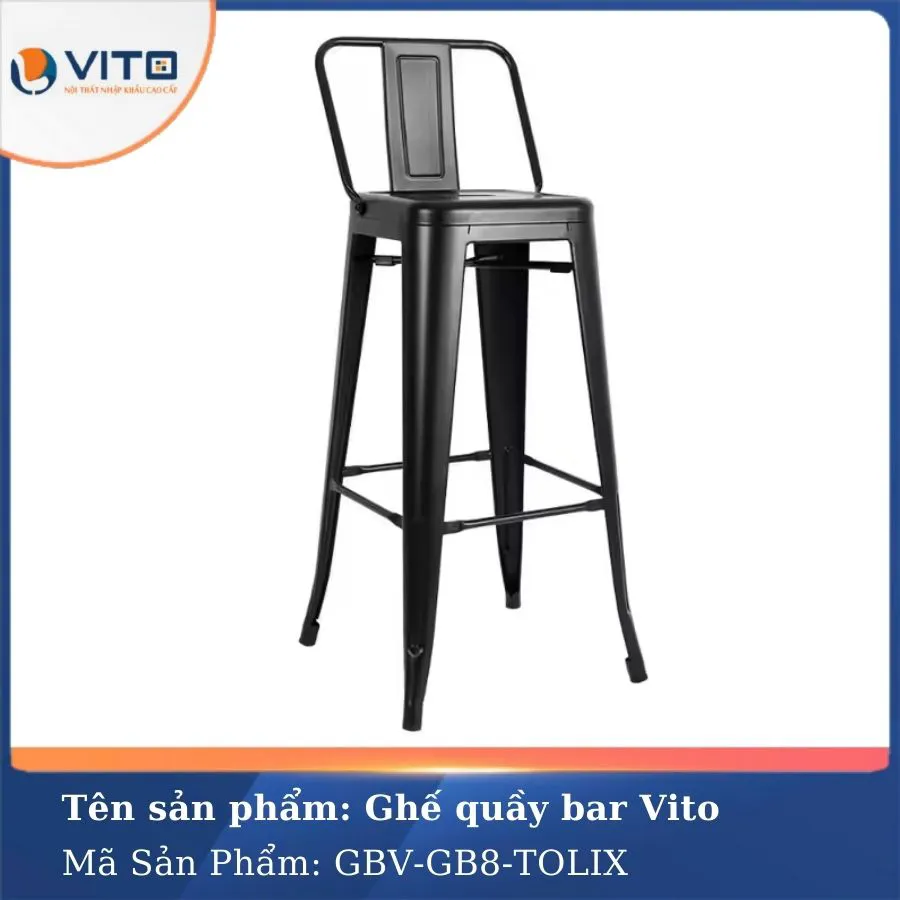 GHẾ BAR VITO GBV-GB8 TOLIX 2 Ghế bar Vito GBV-GB8 TOLIX - Ảnh 2