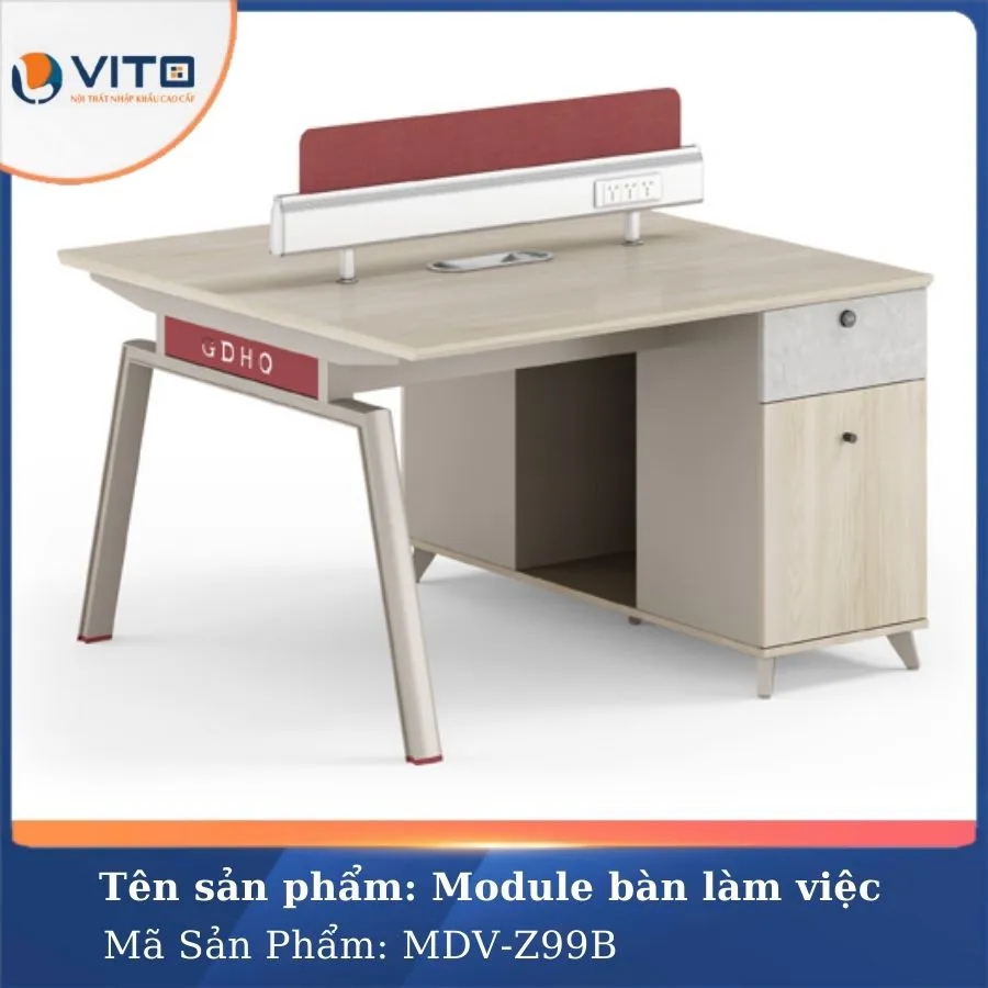 MODULE BÀN LÀM VIỆC 2 NGƯỜI MDV-Z99B 2 Module bàn làm việc 2 người MDV-Z99B - Ảnh 2