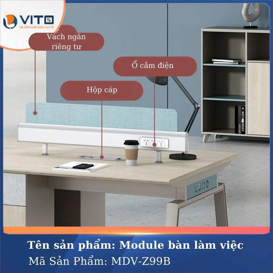 MODULE BÀN LÀM VIỆC 2 NGƯỜI MDV-Z99B 6 Module bàn làm việc 2 người MDV-Z99B - Ảnh 6