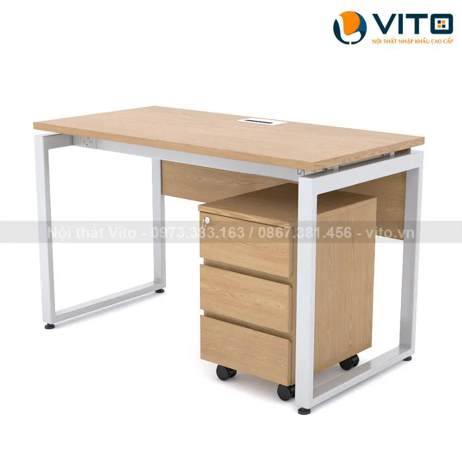 BÀN LÀM VIỆC CHÂN CHỮ U VITO 1M2 BLVV-U12TY 2 Bàn làm việc chân chữ U Vito 1m2 BLVV-U12TY - Ảnh 2