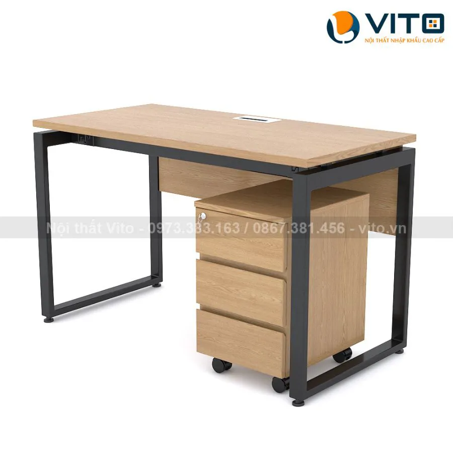 Bàn làm việc chân chữ U Vito 1m2 BLVV-U12TY
