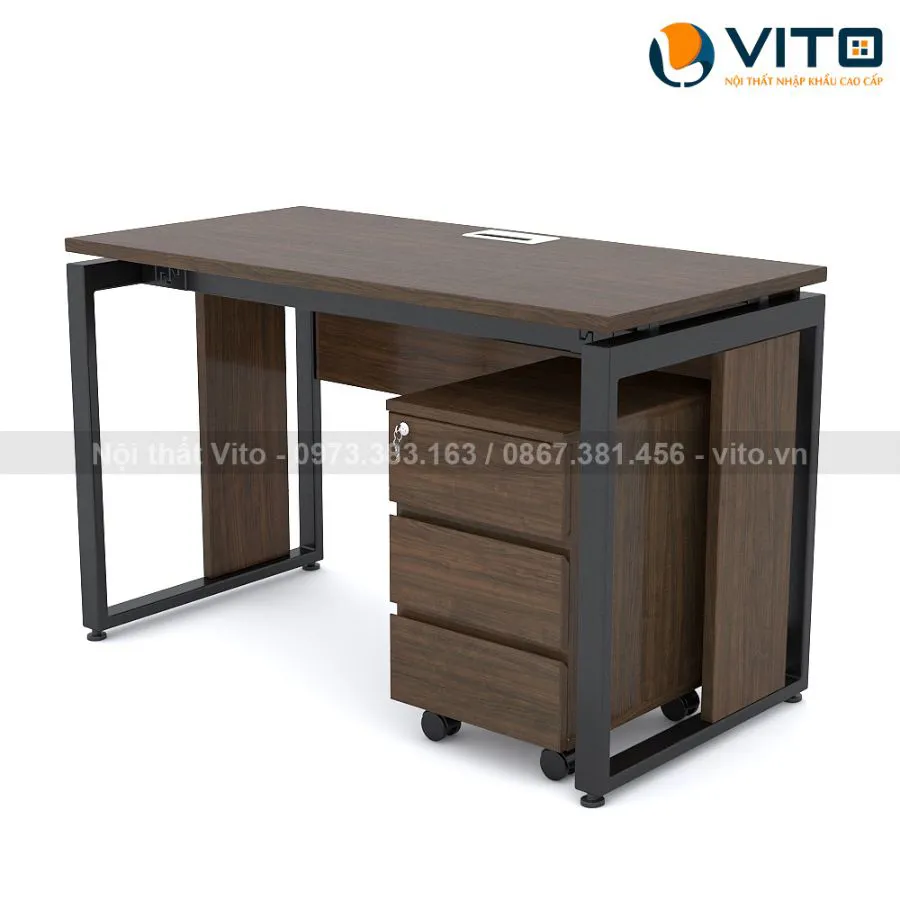 Bàn làm việc chân chữ U Vito 1m2 BLVV-U12DY-H