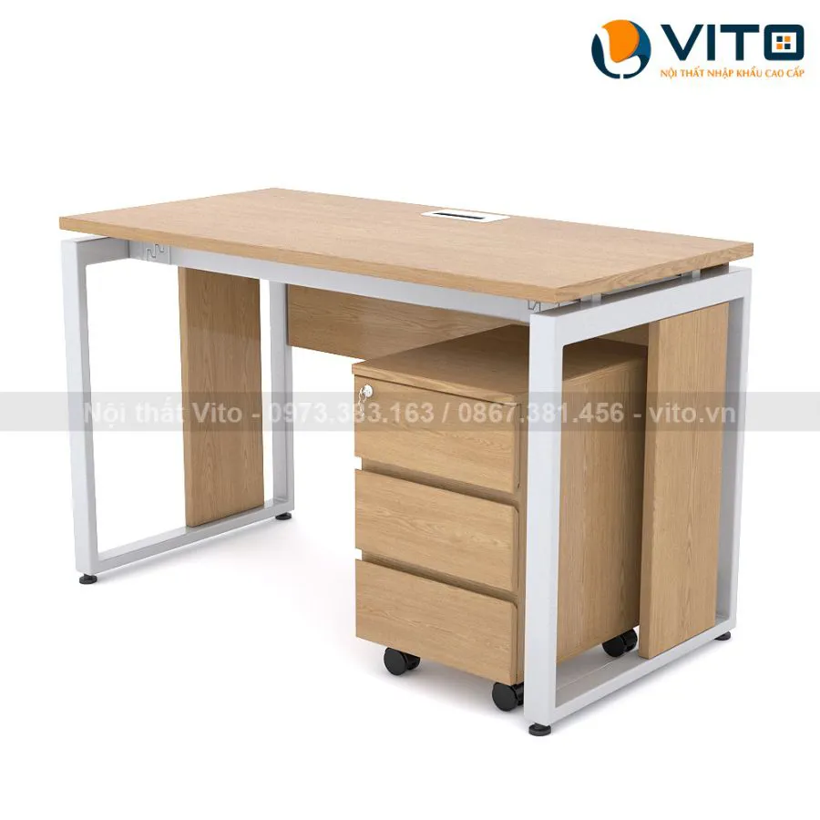 Bàn làm việc chân chữ U Vito 1m2 BLVV-U12TY-H