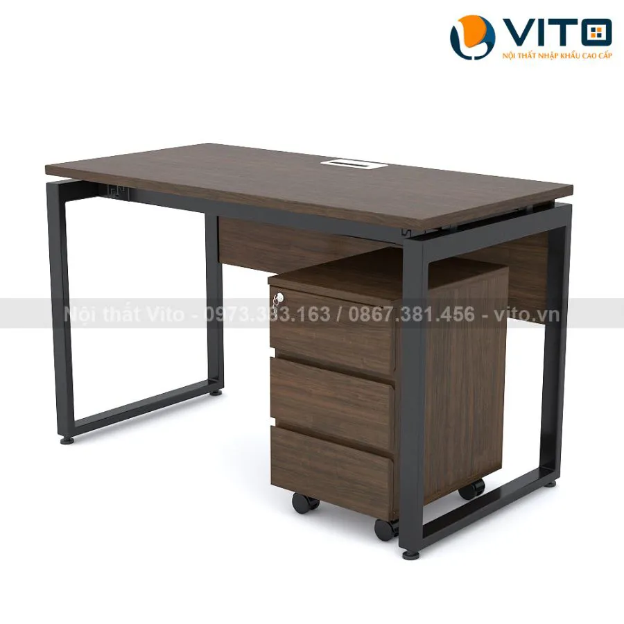 BÀN LÀM VIỆC CHÂN CHỮ U VITO 1M2 BLVV-U12DY 2 Bàn làm việc chân chữ U Vito 1m2 BLVV-U12DY - Ảnh 2