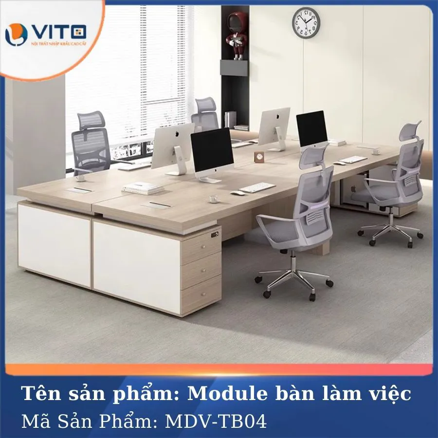 MODULE BÀN LÀM VIỆC 4 NGƯỜI MDV-TB04 2 Module bàn làm việc 4 người MDV-TB04 - Ảnh 2