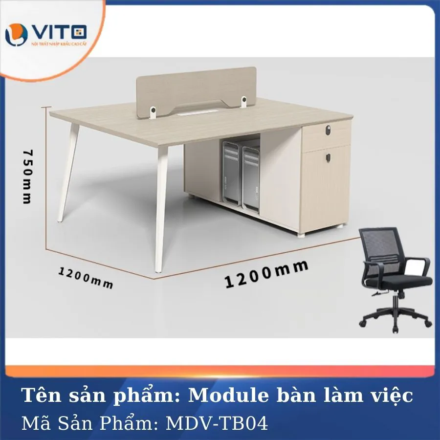 MODULE BÀN LÀM VIỆC 4 NGƯỜI MDV-TB04 5 Module bàn làm việc 4 người MDV-TB04 - Ảnh 5