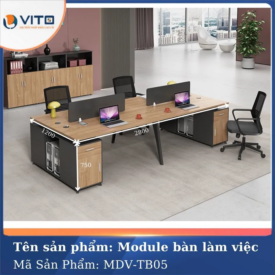 MODULE BÀN LÀM VIỆC 4 NGƯỜI MDV-TB05 4 Module bàn làm việc 4 người MDV-TB05 - Ảnh 4