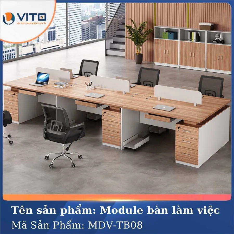 MODULE BÀN LÀM VIỆC 6 NGƯỜI MDV-TB08 2 Module bàn làm việc 6 người MDV-TB08 - Ảnh 2