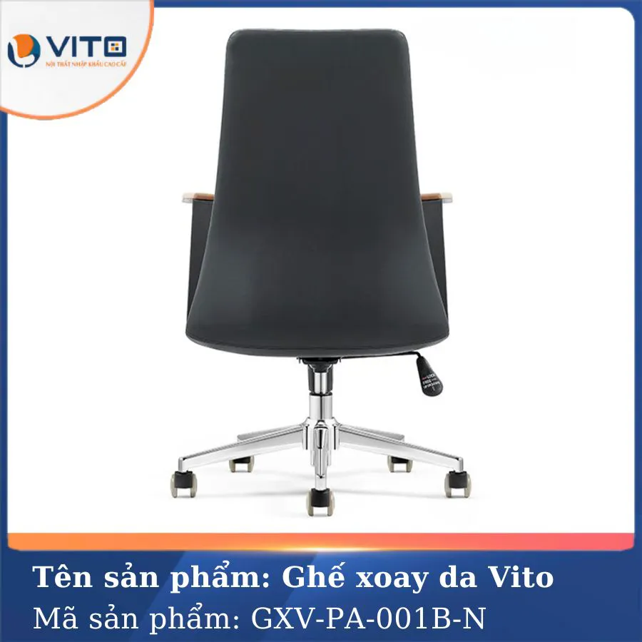 GHẾ XOAY DA VITO GXV-PA-001B-N 5 Ghế xoay da Vito GXV-PA-001B-N - Ảnh 5