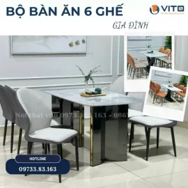 Bộ bàn ăn 6 ghế gia đình