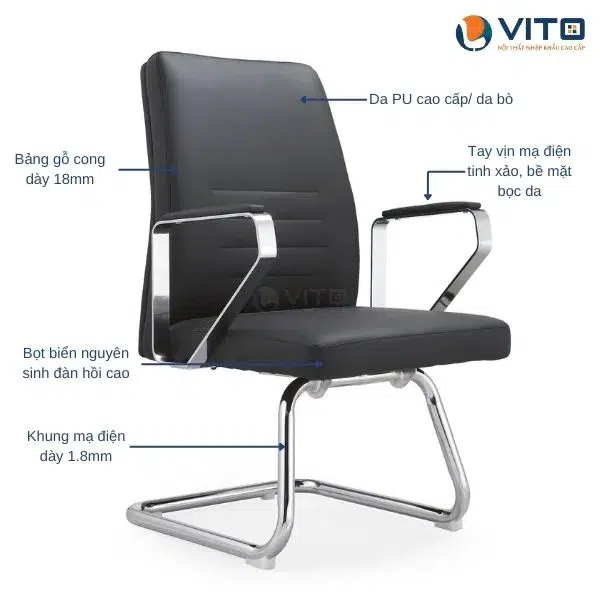 GHẾ CHÂN QUỲ DA VITO GQD-6994D 4 Ghế chân quỳ da Vito GQD-6994D - Ảnh 4