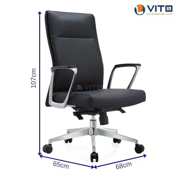 GHẾ XOAY DA VITO GXV-1918B 4 Ghế xoay da Vito GXV-1918B - Ảnh 4