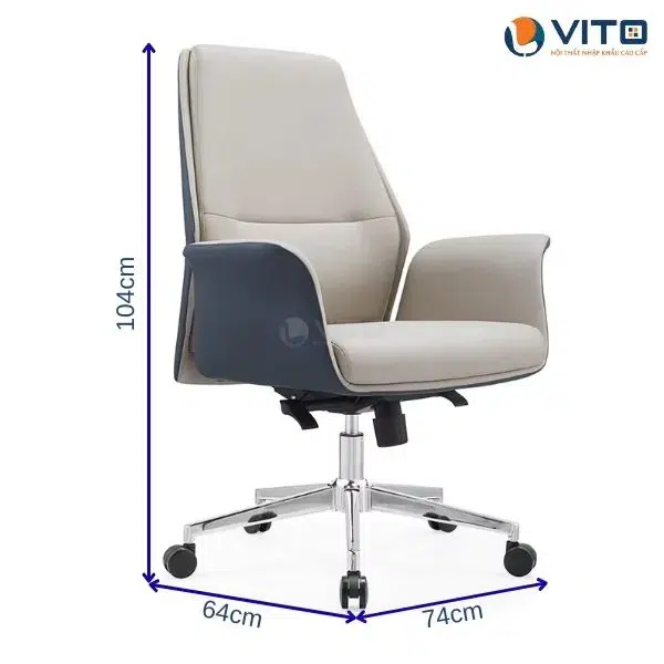 GHẾ XOAY DA VITO GXV-6827B 5 Ghế xoay da Vito GXV-6827B - Ảnh 5